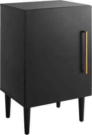 Crosley Furniture Everett Record Player Stand with Storage for Vinyl Records, Matte Black