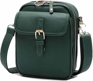 Crossbody Bag, Anti Theft, Vintage Leather, Large Capacity, with Two Compartments and 10 Card Slots for Women