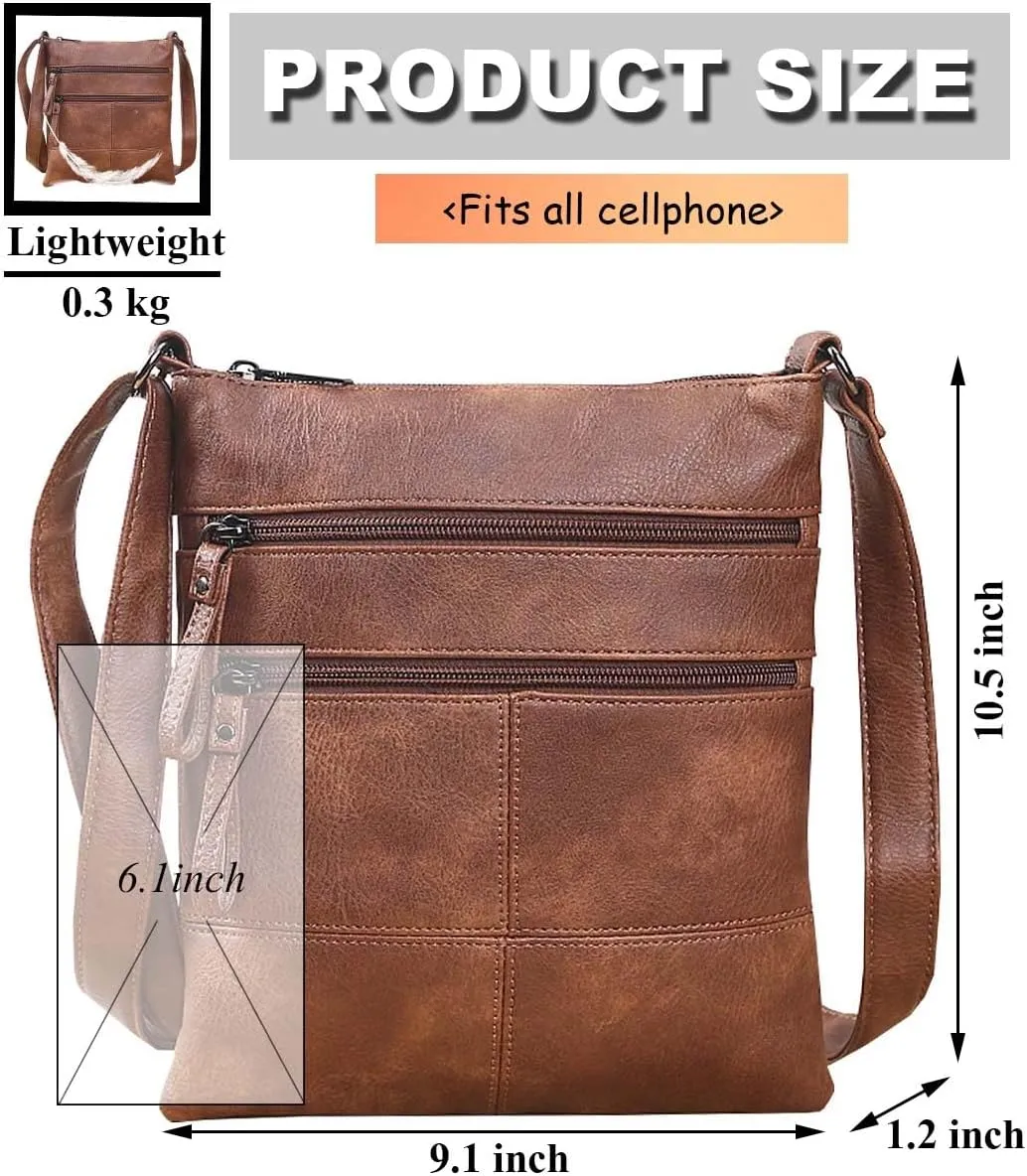 Crossbody Bag for Women, Crossbody Purse Cell Phone Wallet Purses Should Bag,PU Leather Sling Bag with Pockets
