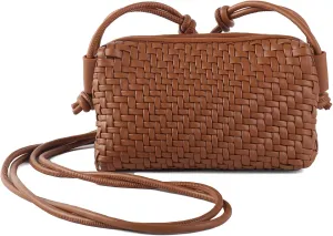 Crossbody Bag for Women Trendy Woven Purse Vegan Leather Small Shoulder Handbags with Strap