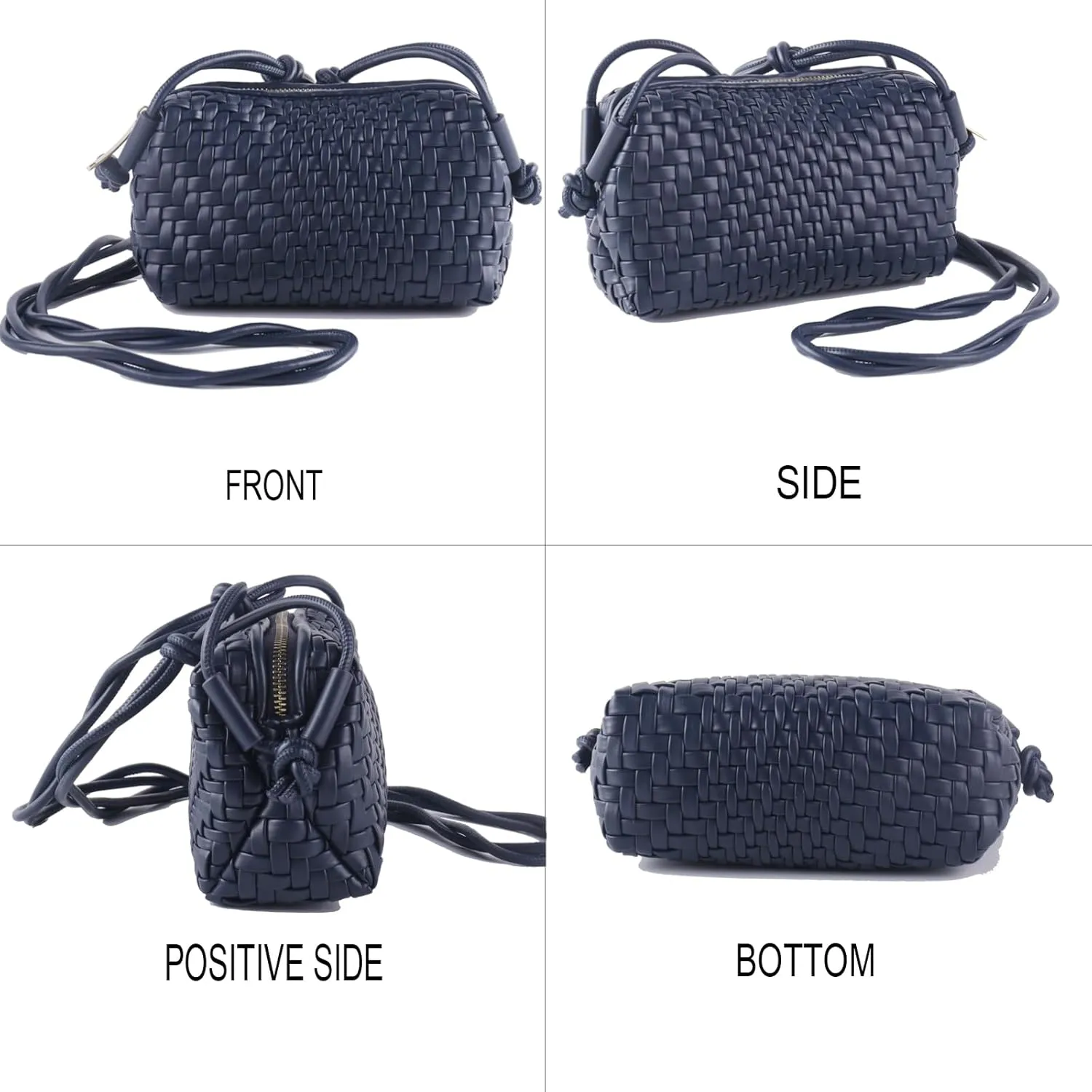 Crossbody Bag for Women Trendy Woven Purse Vegan Leather Small Shoulder Handbags with Strap