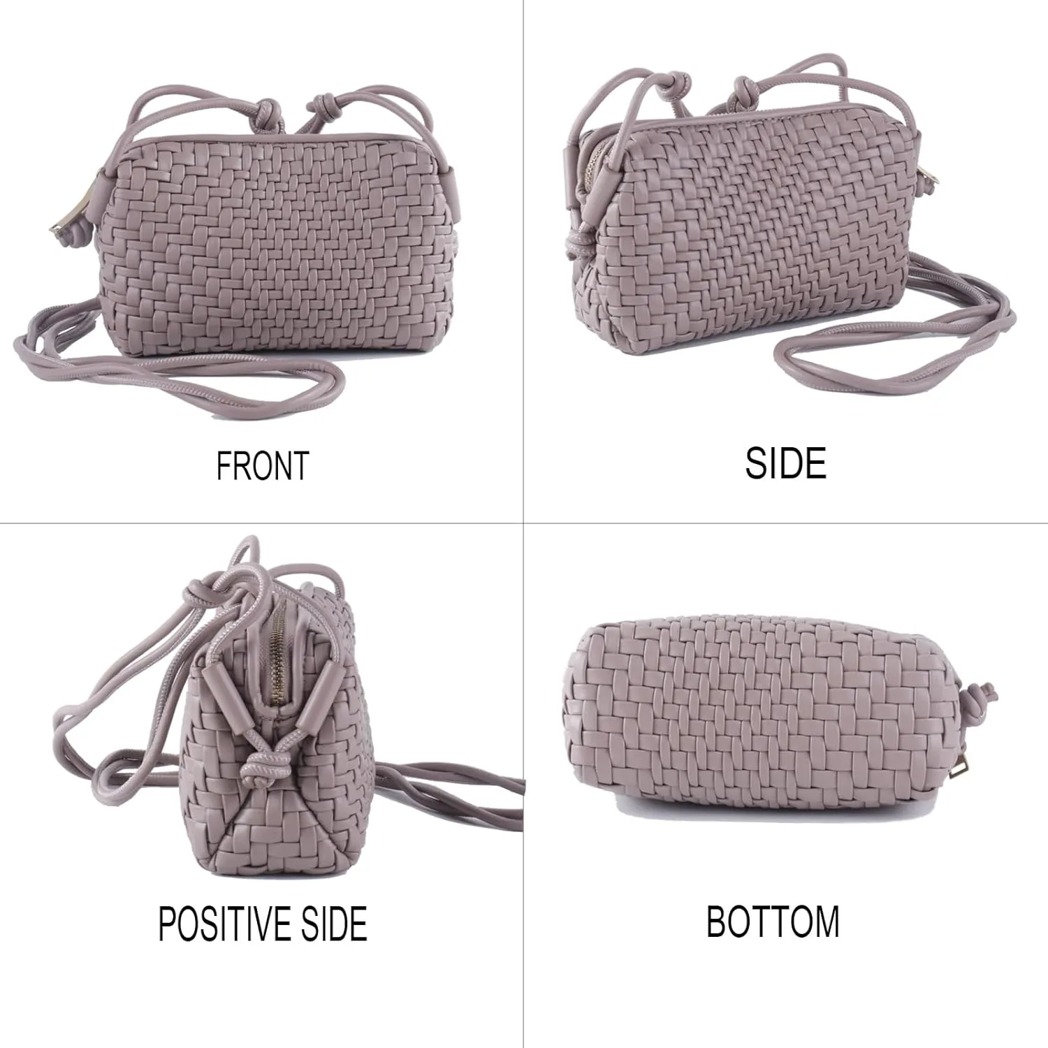 Crossbody Bag for Women Trendy Woven Purse Vegan Leather Small Shoulder Handbags with Strap