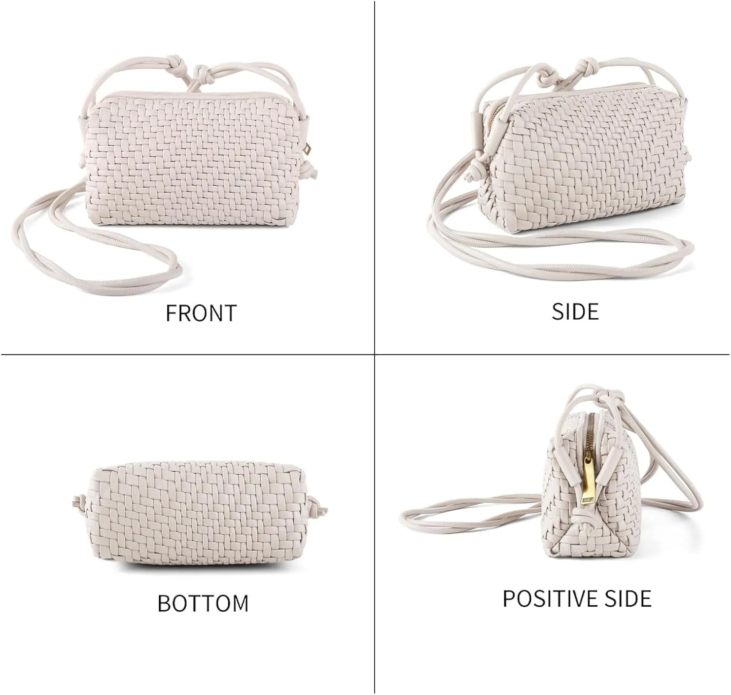 Crossbody Bag for Women Trendy Woven Purse Vegan Leather Small Shoulder Handbags with Strap