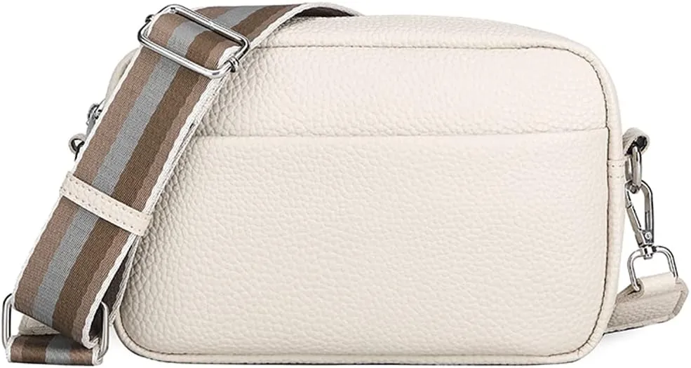 Crossbody Bag for Women Wide Strap Shoulder Bag Camera Crossbody Purse with Zipper