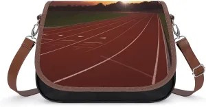 Crossbody Bags for Women Dusk Running Track Printed Purses Casual Flap Crossbody Bags Fashion Shoulder Handbags for Women