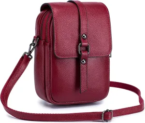 Crossbody Phone Bag Messenger Shoulder Bag Genuine Leather Phone Pouch