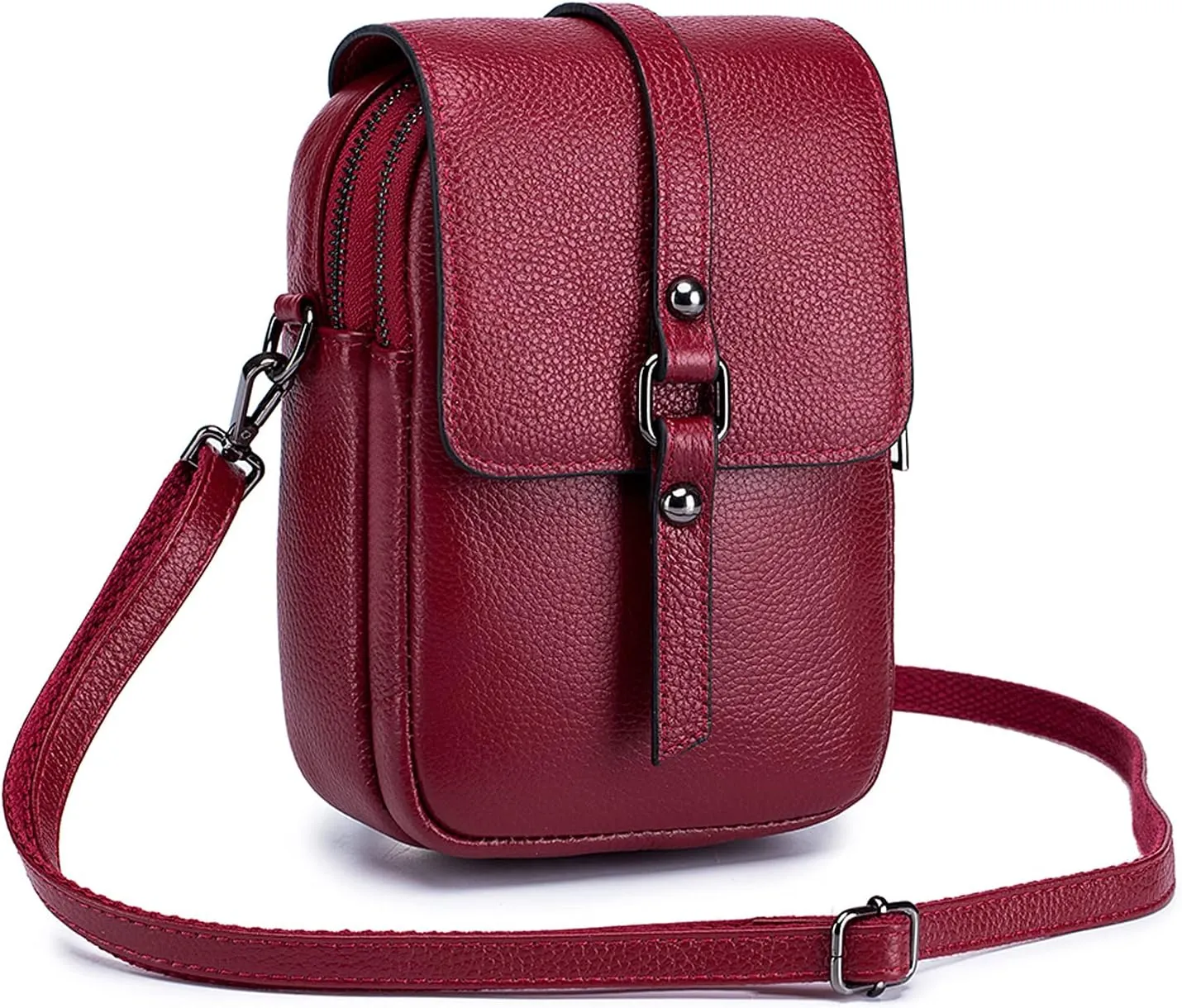 Crossbody Phone Bag Messenger Shoulder Bag Genuine Leather Phone Pouch