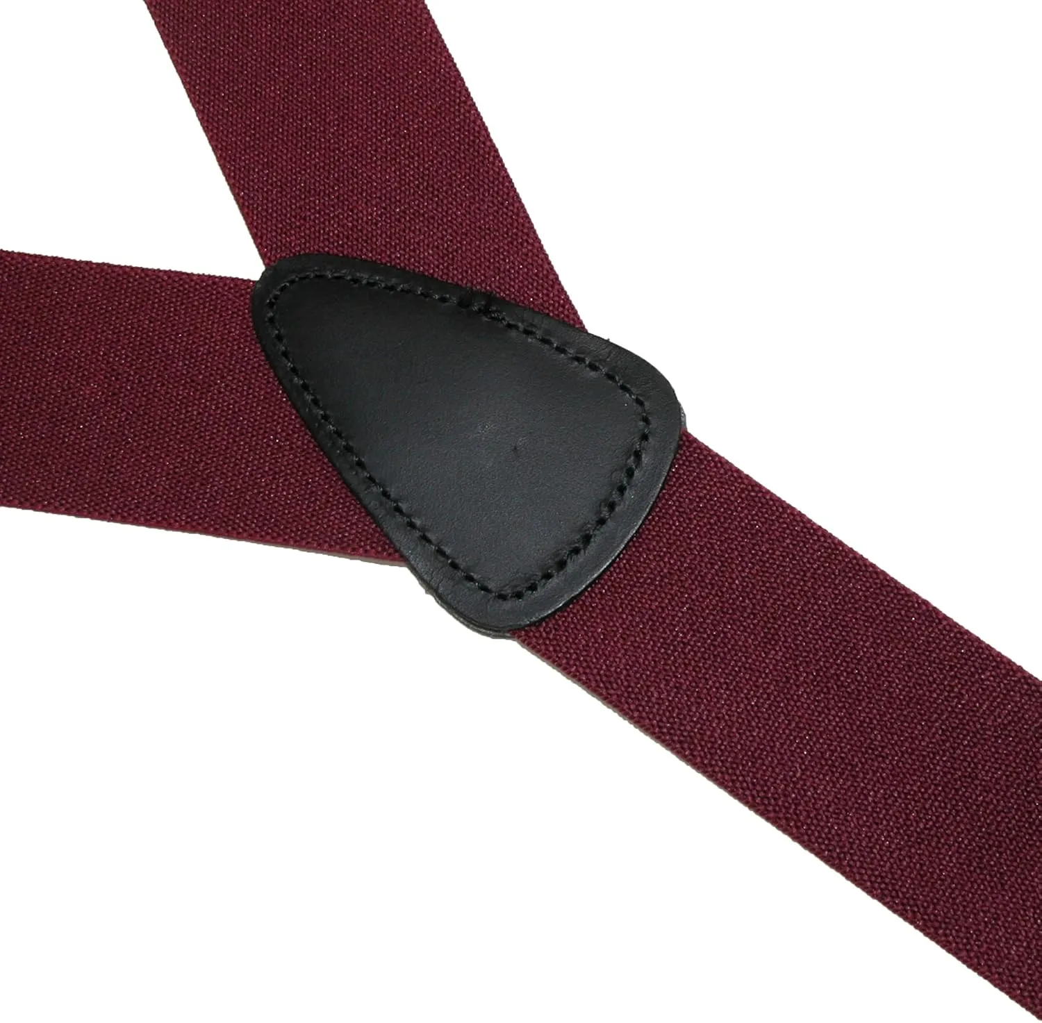 CTM® Men's Big & Tall Elastic Button End Dress Suspenders with Silver Hardware