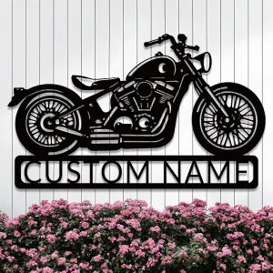 Custom Motorcycle Garage Name Signs,Personalized Monogram Wall Decor,Motorcycle Decor for Living Room Outdoor Patio Home,Housewarming Gifts,Mens Gifts
