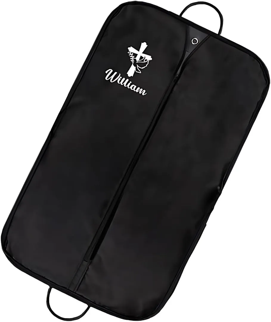 Custom Name Cross Clergy Robe Garment Bag Pastor Travel Garment Bag with Leather Handle Unique Pastor Gifts for Men Personalized Pastor Robe Carry Garment Bag for Travel Clergy Garment Bag