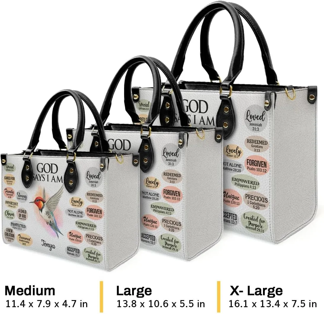 Custom Name Leather Handbags For Women - Christmas Gifts For Women - Christian Gifts