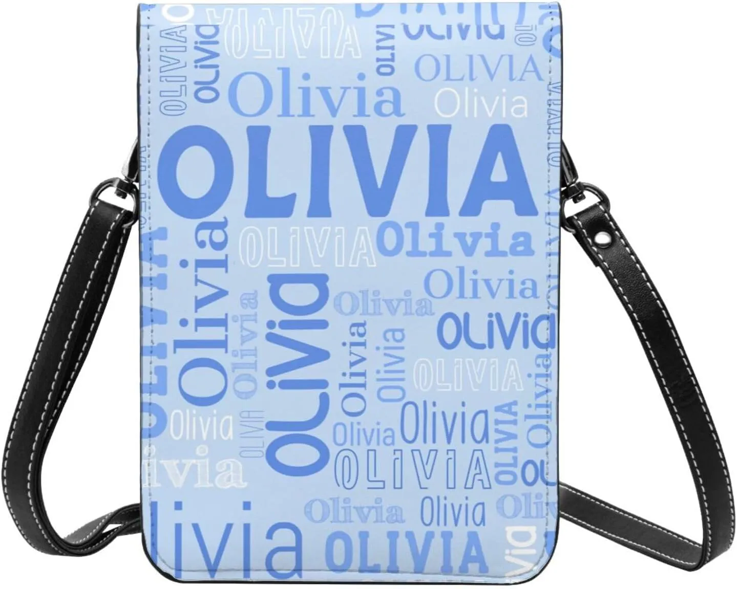 Custom Name Small Crossbody Cell Phone Bag, Personalized Leather Small Crossbody Bags with Name Gift for Women Girls