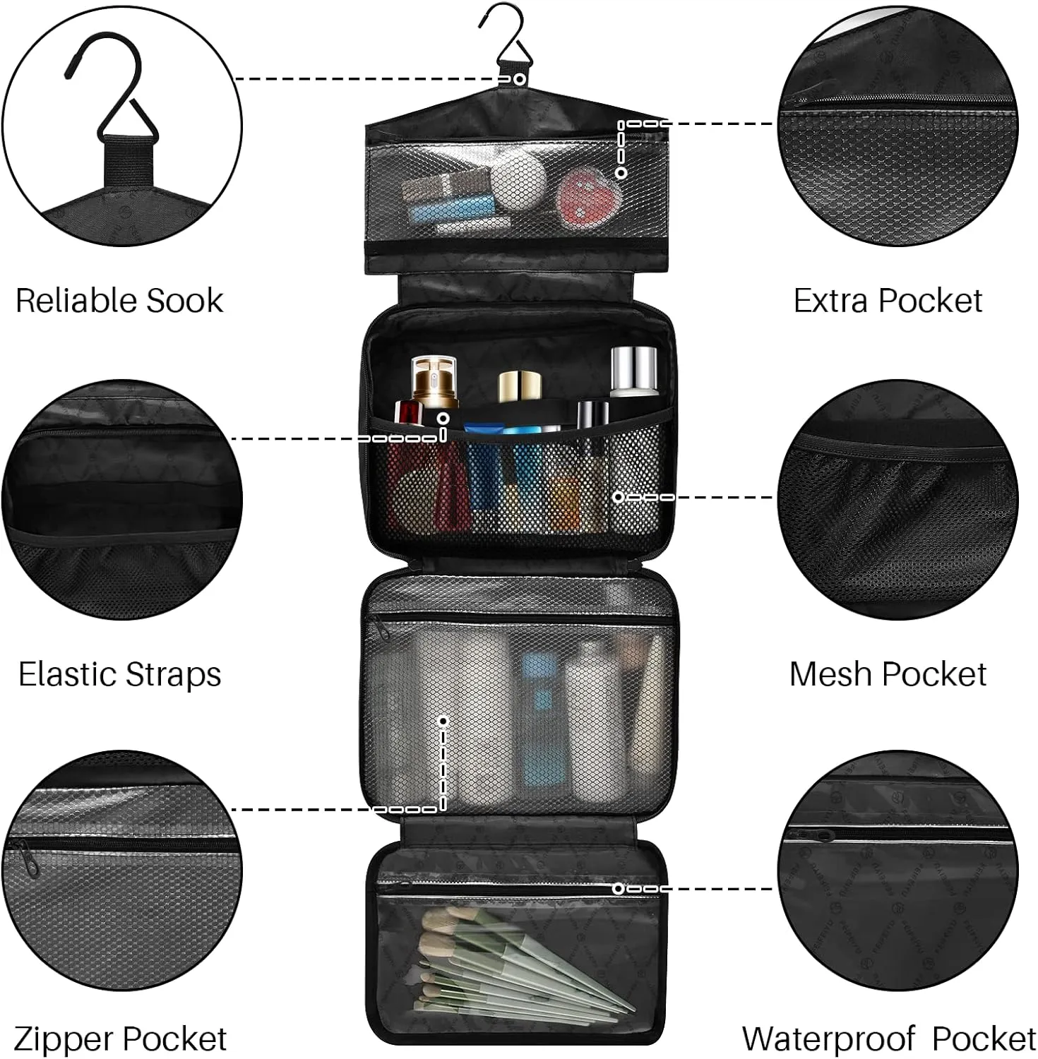 Custom Pink Hanging Cosmetic Bags for Women Personalized Travel Toiletry Bag Large Waterproof Makeup Organizer Customized Mens Travel Bag Toiletry for Shampoo Toiletries,M