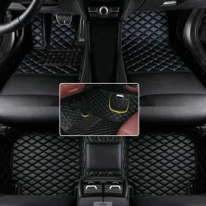 Customize Leather Car Floor Mats for Sedan SUV Sports Car Black Red Pink White Men's and Women's Vehicle Pads (Black)