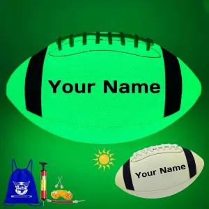 Customized Glow in The Dark Football, Personalized Gift - Luminous Leather Football with Name