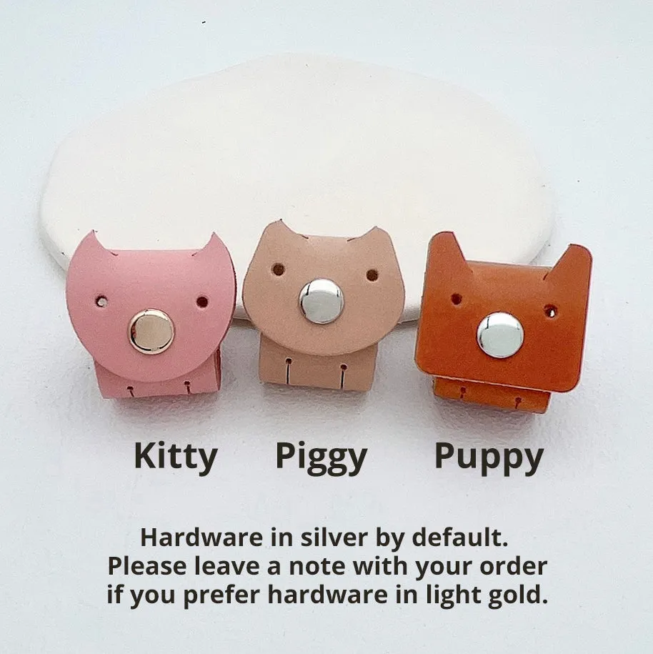 Cute Animal Cable Holder - Veg Tanned Leather