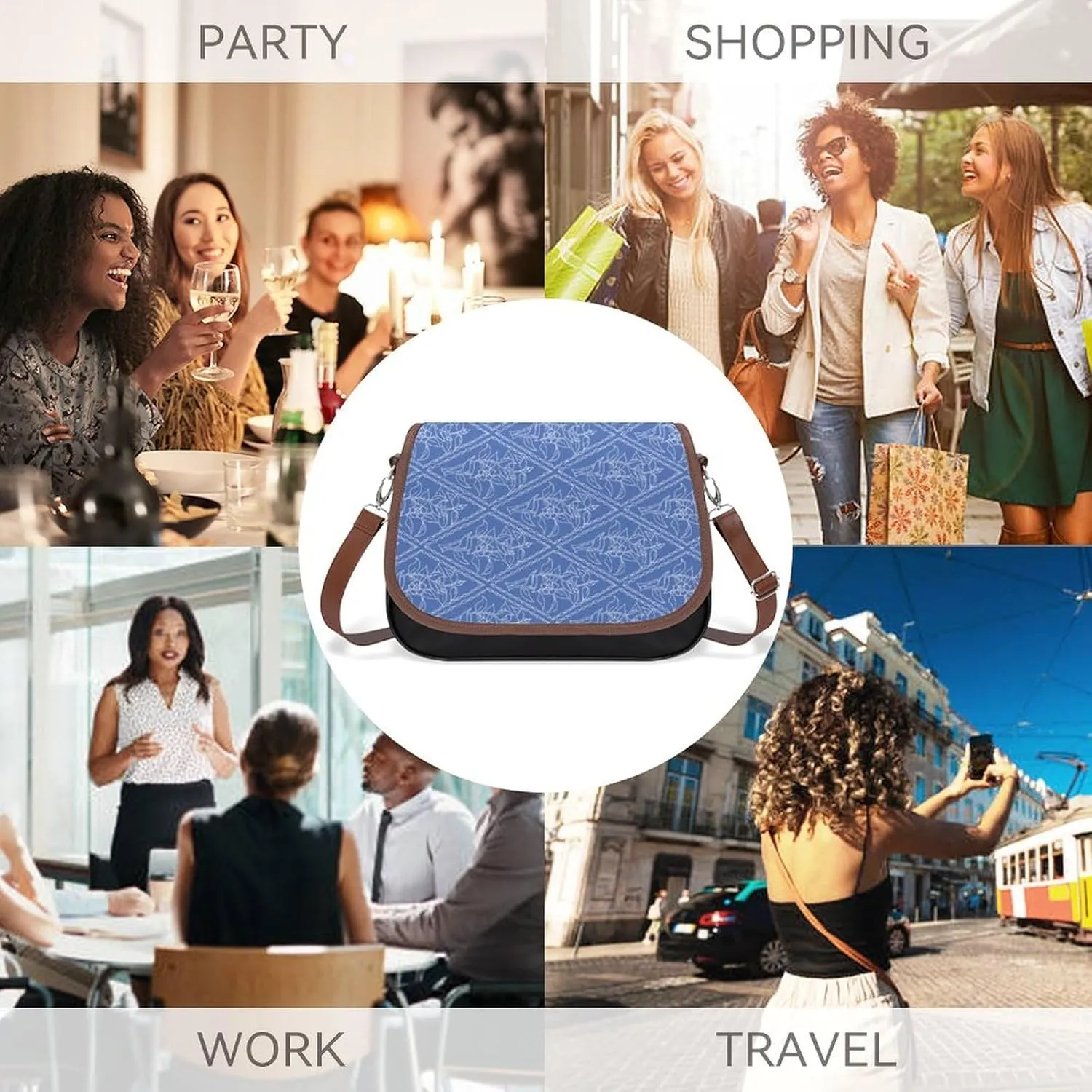 Cute AutismAwareness Fashionable And Durable Portable Leather Shoulder Bag