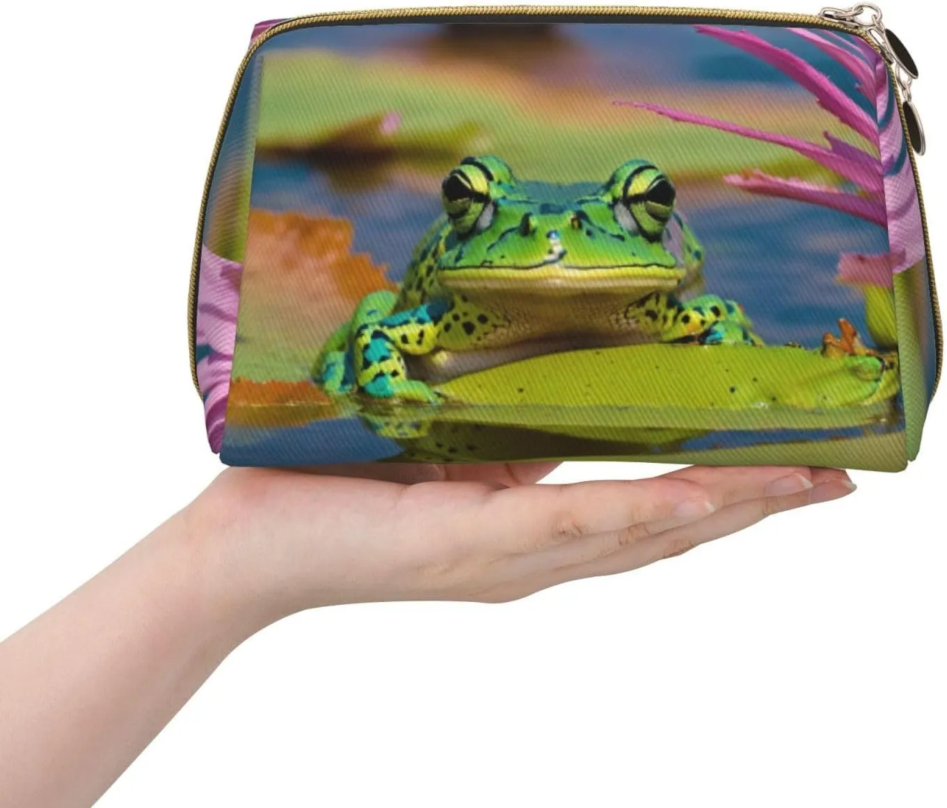 Cute Frog Toiletry Pouch, Travel-Friendly Makeup Organizer For Makeup Brushes, Lipsticks