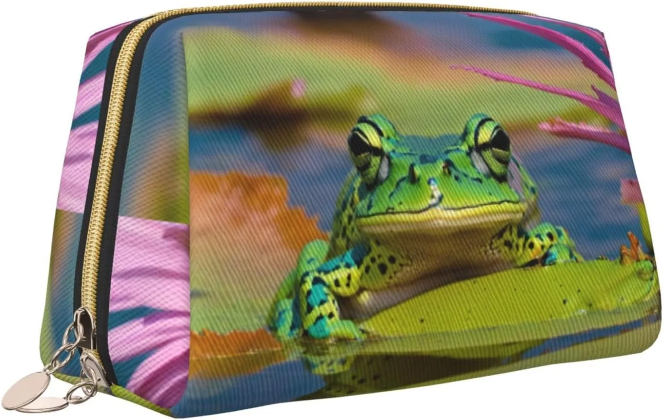 Cute Frog Toiletry Pouch, Travel-Friendly Makeup Organizer For Makeup Brushes, Lipsticks