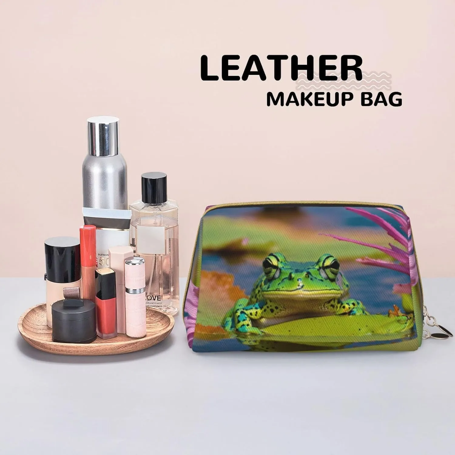 Cute Frog Toiletry Pouch, Travel-Friendly Makeup Organizer For Makeup Brushes, Lipsticks