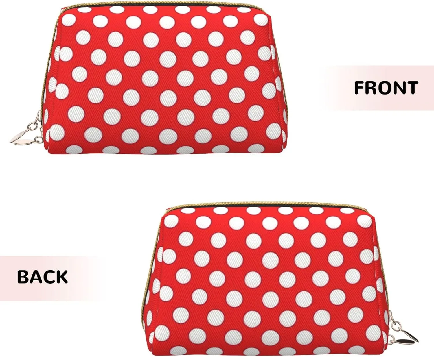 Cute Polka Dot Toiletry Pouch, Travel-Friendly Makeup Organizer For Makeup Brushes, Lipsticks