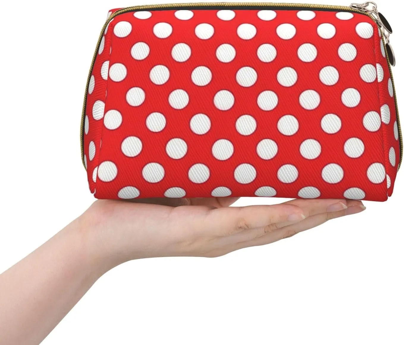 Cute Polka Dot Toiletry Pouch, Travel-Friendly Makeup Organizer For Makeup Brushes, Lipsticks