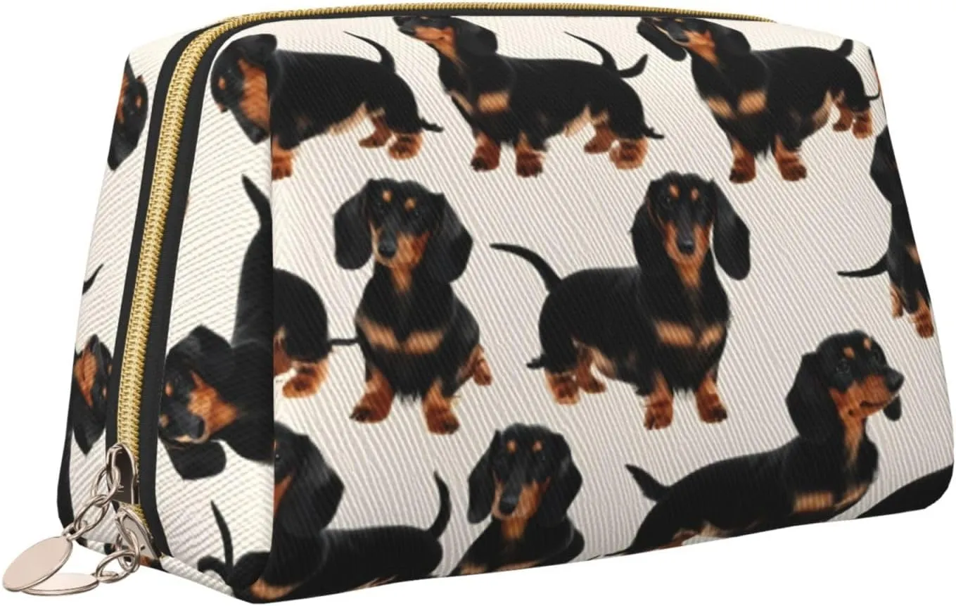 Dachshund Dog Toiletry Pouch, Travel-Friendly Makeup Organizer For Makeup Brushes, Lipsticks