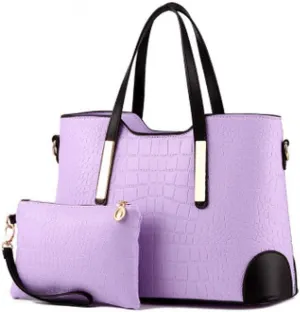 Dayfine Women's Mix Color Crocodile Pattern PU Leather OL Crossbody Shoulder Bag Handbag