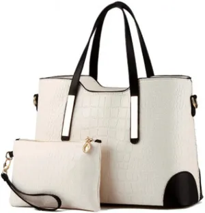 Dayfine Women's Mix Color Crocodile Pattern PU Leather OL Crossbody Shoulder Bag Handbag