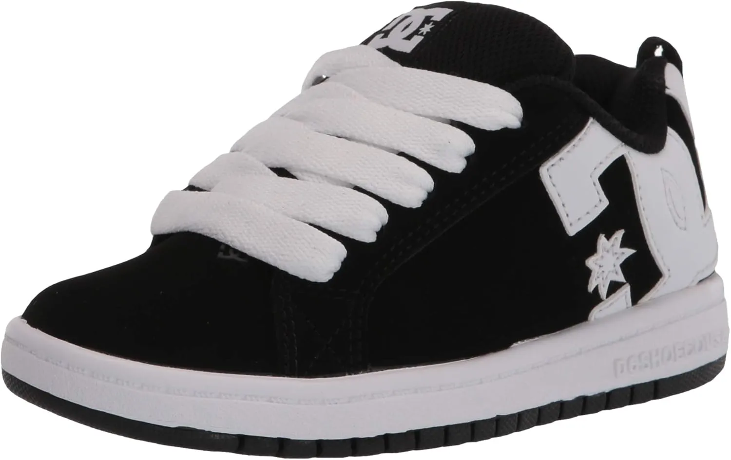 DC boys Court Graffik Skate Shoe, Black/White, 3.5 Big Kid US