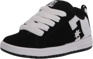 DC boys Court Graffik Skate Shoe, Black/White, 5 Big Kid US