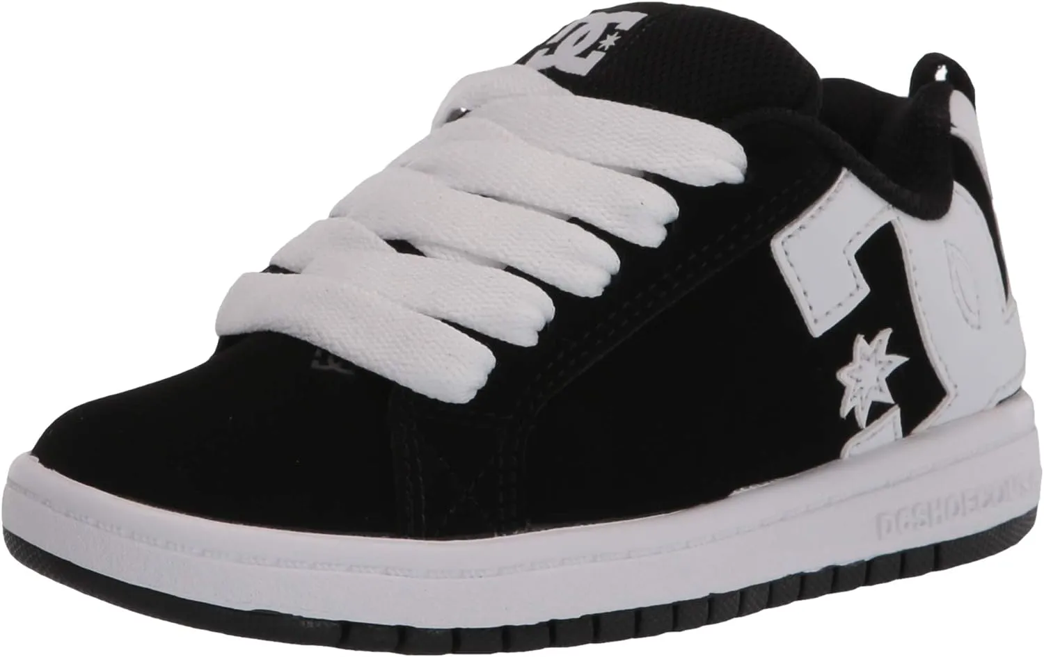 DC boys Court Graffik Skate Shoe, Black/White, 6.5 Big Kid US