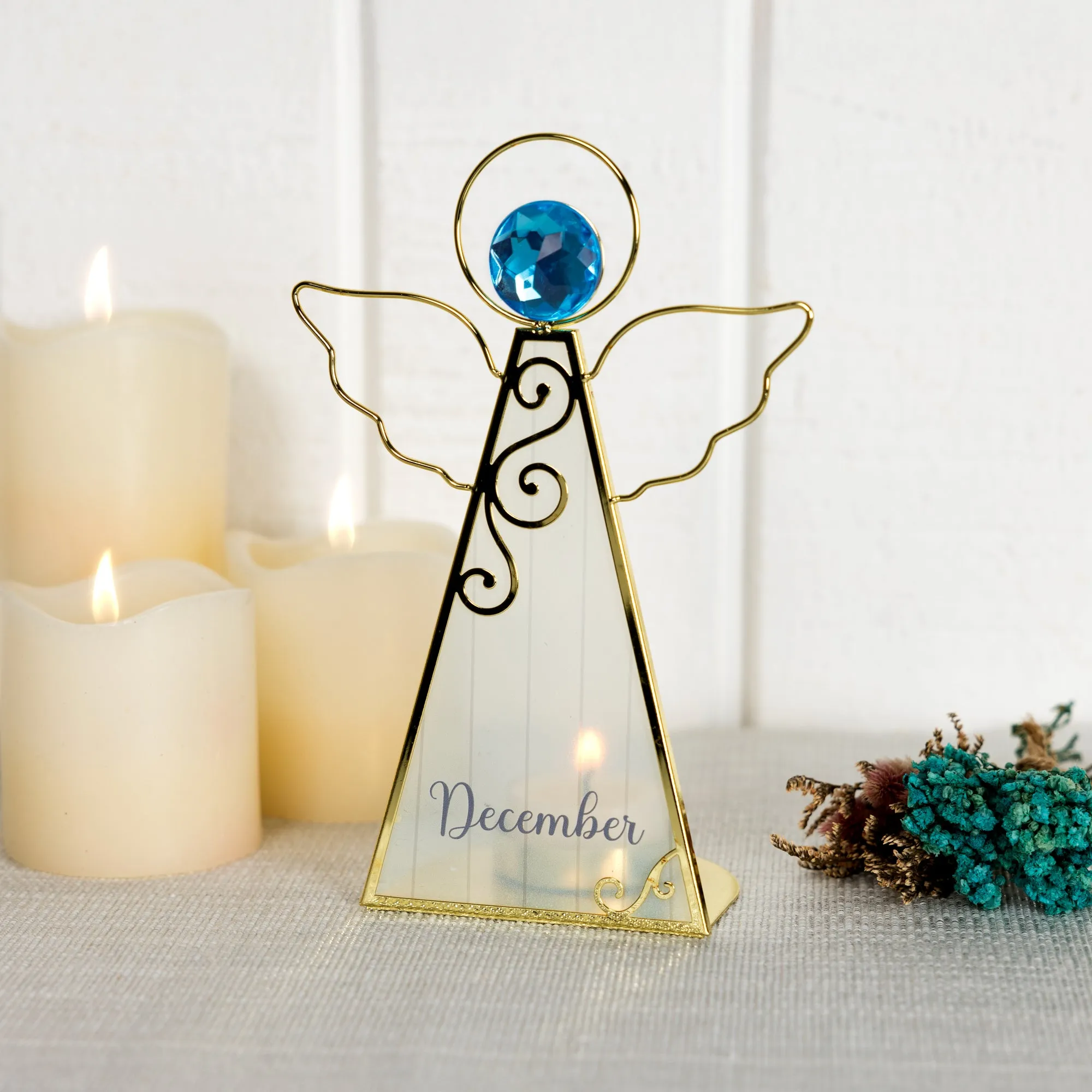 December 6.5" Monthly Angel Tea Light Holder