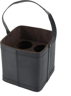 Deco 79 Modern Leather Wine Holder, CONVENIENTLY SIZED, Dark Blue