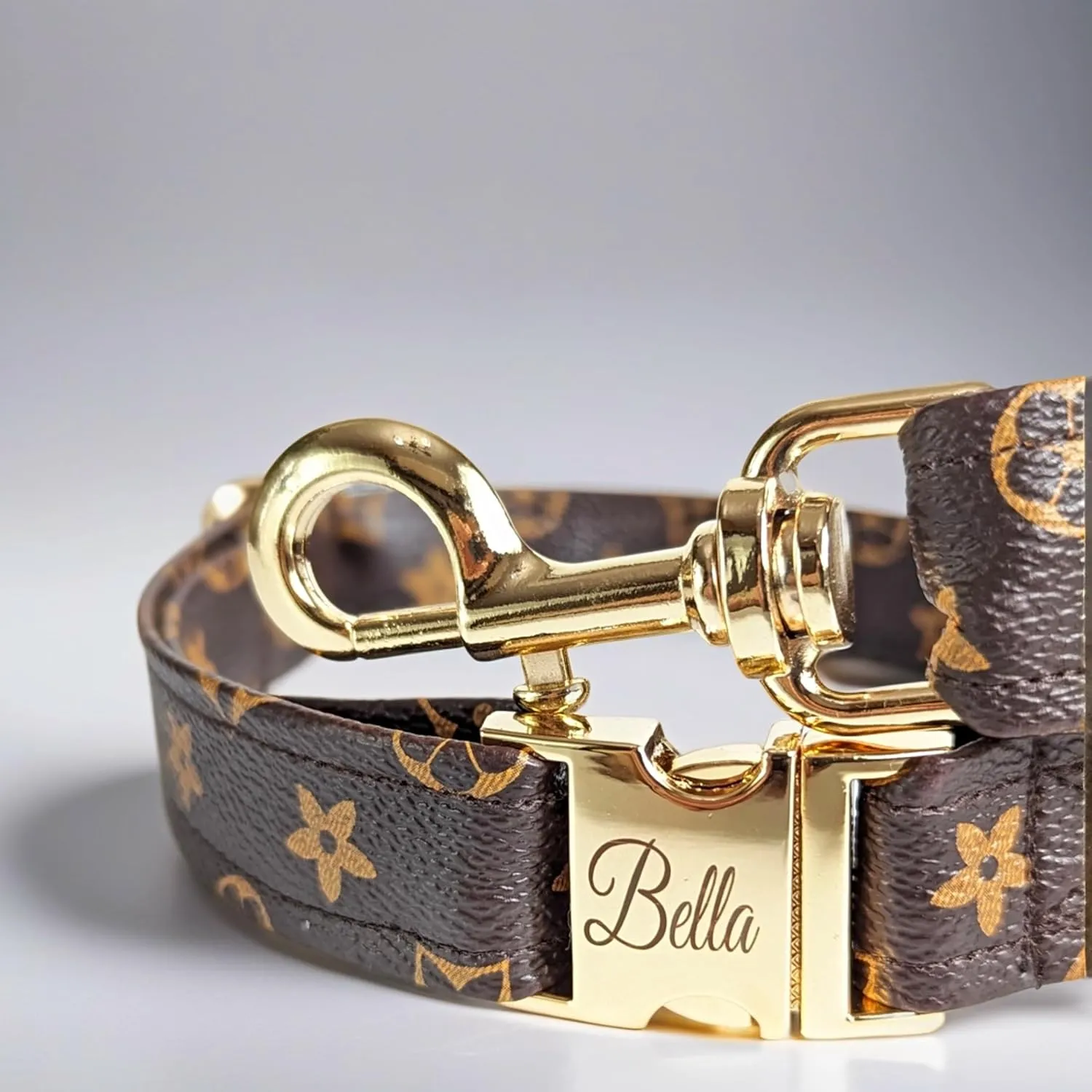 Designer Dog Puppy Collar and Leash - Personalized name buckle - Handcrafted (X-Small - 7.8” - 11” Inches, Collar and Name Buckle)