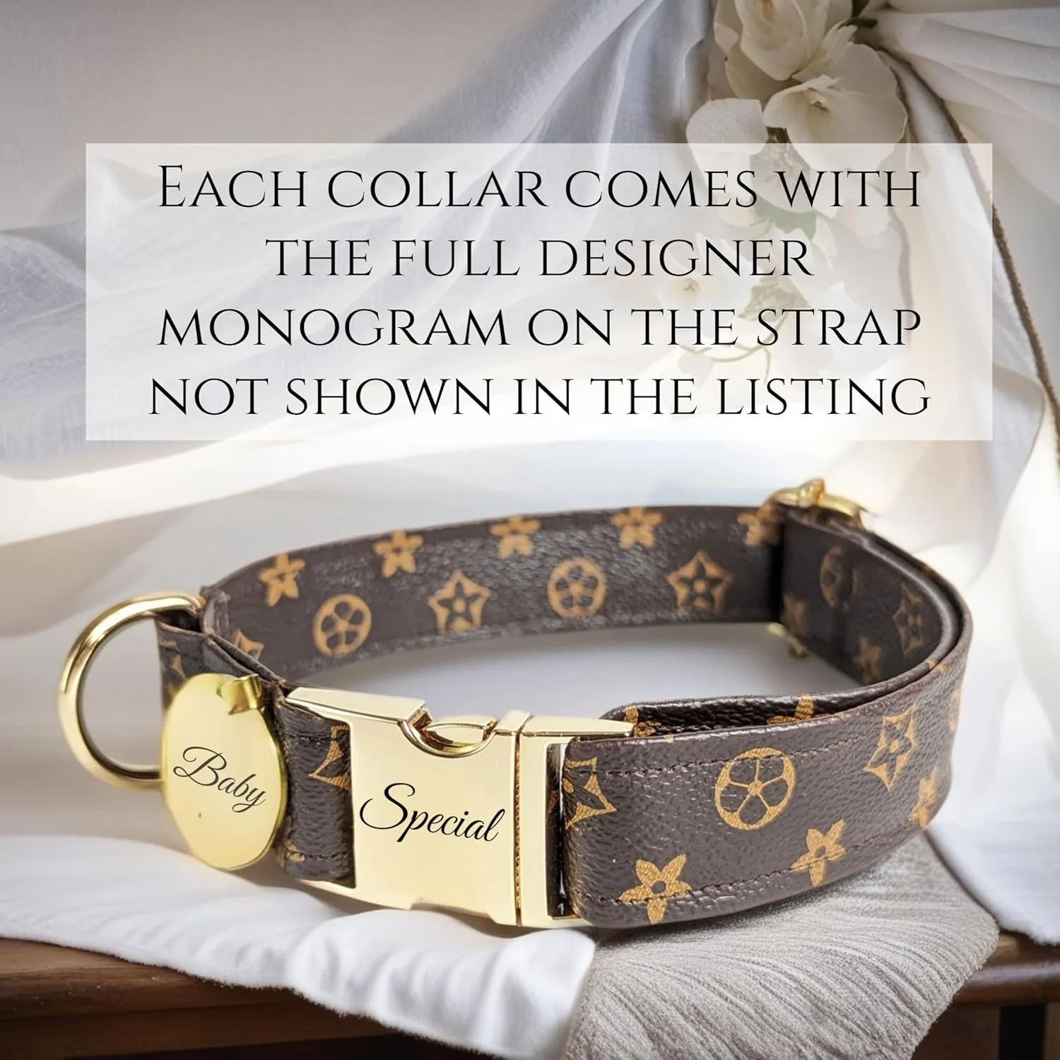 Designer Dog Puppy Collar and Leash - Personalized name buckle - Handcrafted (X-Small - 7.8” - 11” Inches, Collar and Name Buckle)