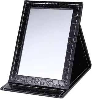 Desktop Makeup Mirror Led Light Vanity Pu Leather Portable 2-in-1 Fill Light Cosmetics Desk Mirror l Size