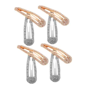 Didiseaon Metal Hairpins for Women 8pcs Sparkle Hair Barrettes Rhinestones Glittering Hair Clips for Everyday
