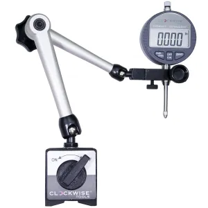 Digital Indicator with Magnetic Base Holder Stand, DIBR-0105 0-1 Inch/25.4mm, Inch/Metric Conversion, Auto Off