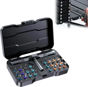 DIY Screwdriver 24 in 1, 24 in 1 multifunctional household wrench screwdriver tool combination, 2025 Upgrade 24 In 1 Multi Bit Magnetic Screwdriver Set Multifunctional Toolbox (1 pack)