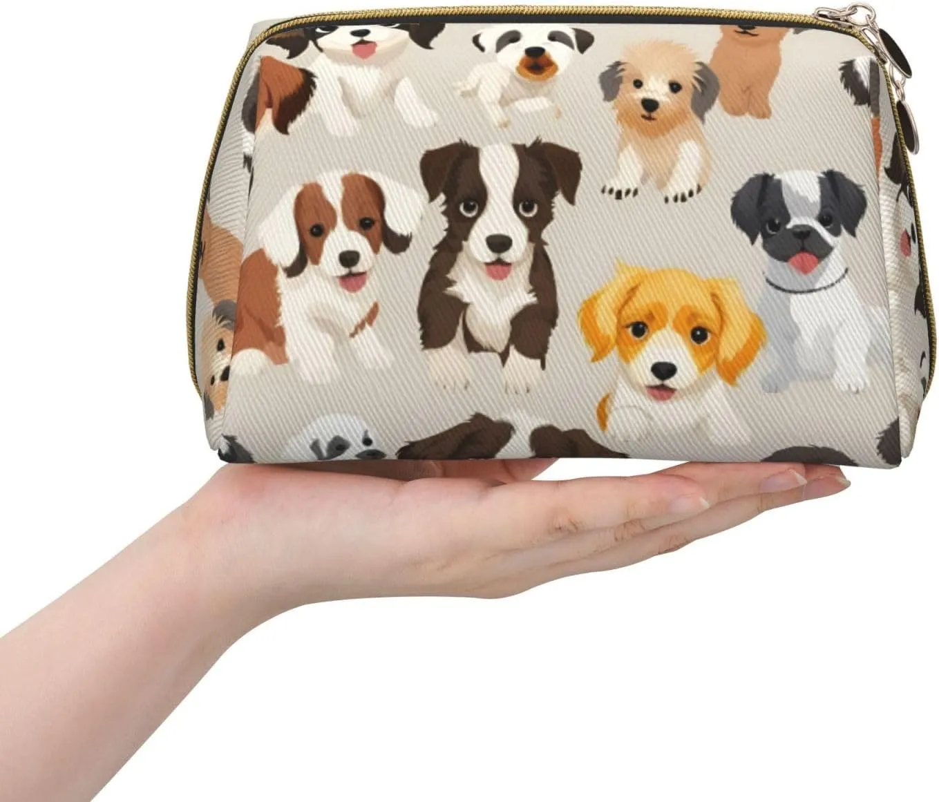 Dog Breed Toiletry Pouch, Travel-Friendly Makeup Organizer For Makeup Brushes, Lipsticks