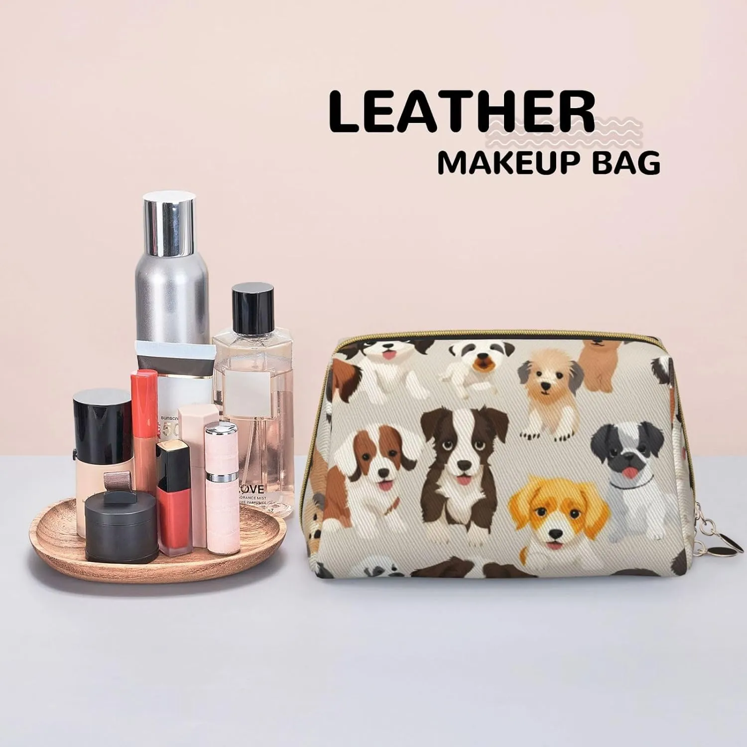 Dog Breed Toiletry Pouch, Travel-Friendly Makeup Organizer For Makeup Brushes, Lipsticks