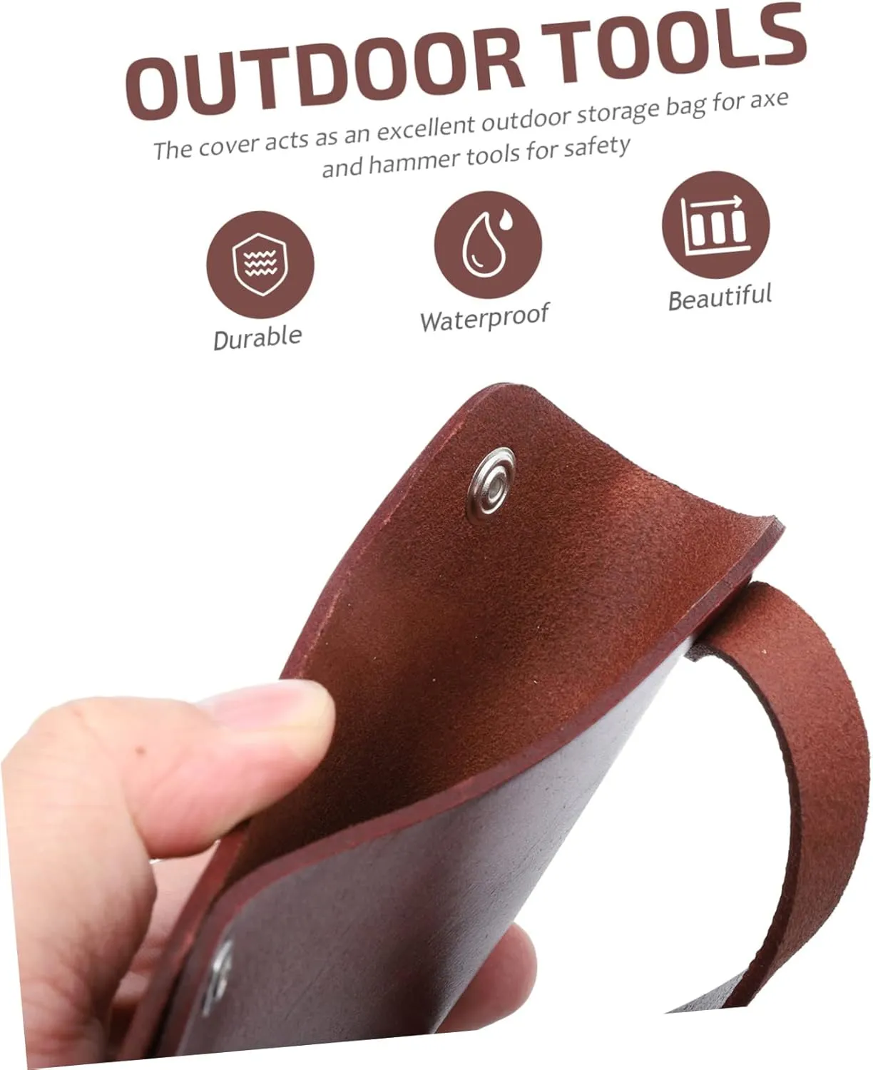 DOITOOL 2 Pcs Ax Protector Metal Holder Adjustable Stand Belt Holster Leather Axe Sheath Metal Axe Sheath Axe