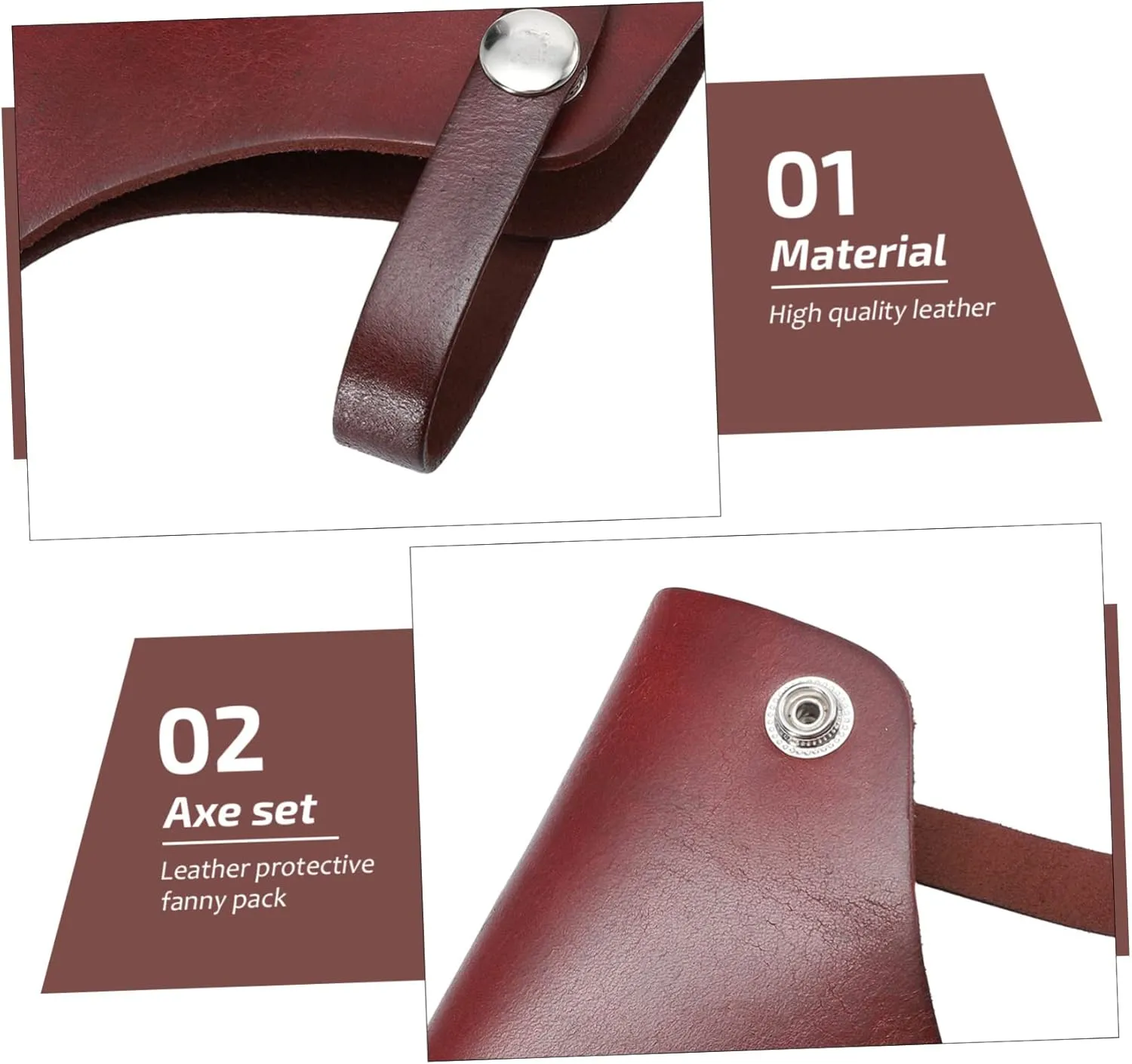 DOITOOL 2 Pcs Ax Protector Metal Holder Adjustable Stand Belt Holster Leather Axe Sheath Metal Axe Sheath Axe