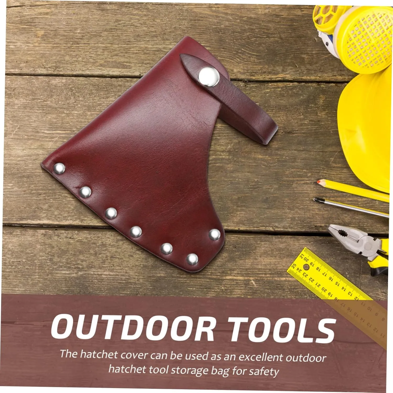 DOITOOL 2 Pcs Ax Protector Metal Holder Adjustable Stand Belt Holster Leather Axe Sheath Metal Axe Sheath Axe