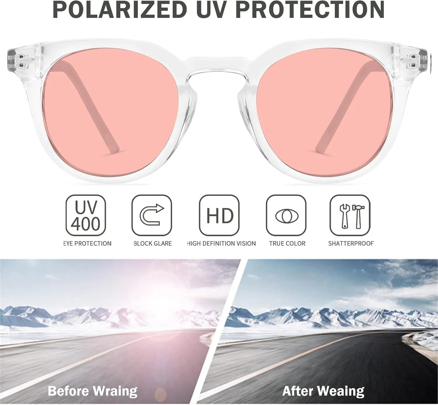 Dollger Polarized Round Sunglasses for Women Classic Retro Design Womens Trendy Style UV Protection Small Lens