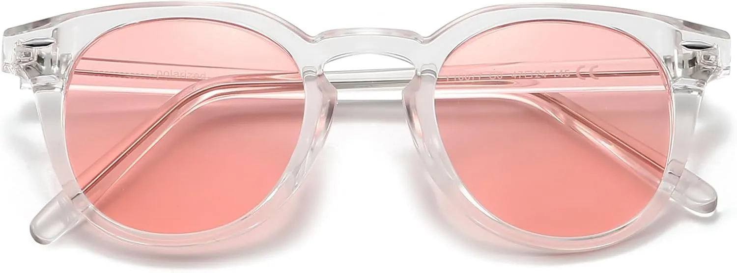 Dollger Polarized Round Sunglasses for Women Classic Retro Design Womens Trendy Style UV Protection Small Lens