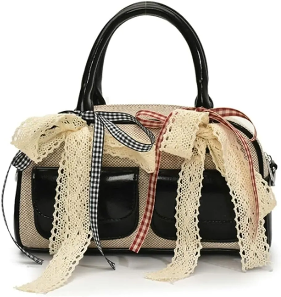 Double Pocket Solid Color Underarm Bags PU Leather Ribbon Shoulder Bag Travel Party Cross Body Bag for Women 2025