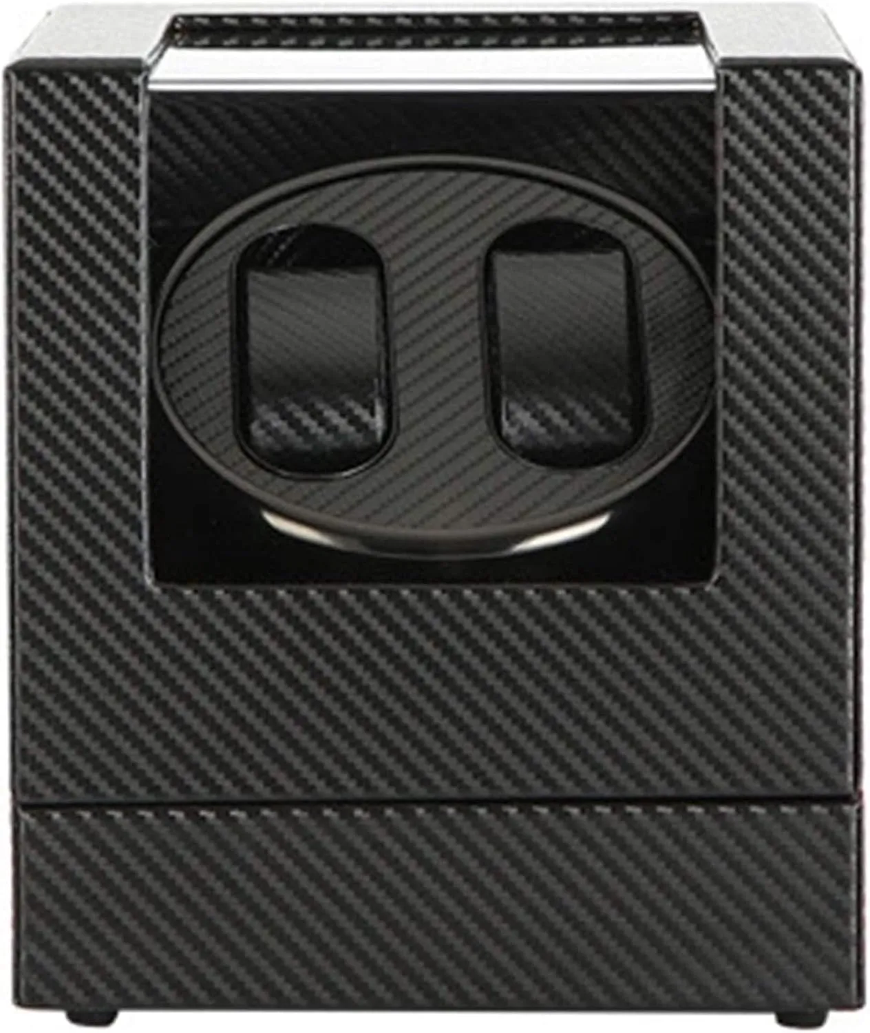 Double Watch Winder Box for Automatic Mechanical Watch Black Leather Exterior Silent Motor Include AC Adapter Accessories