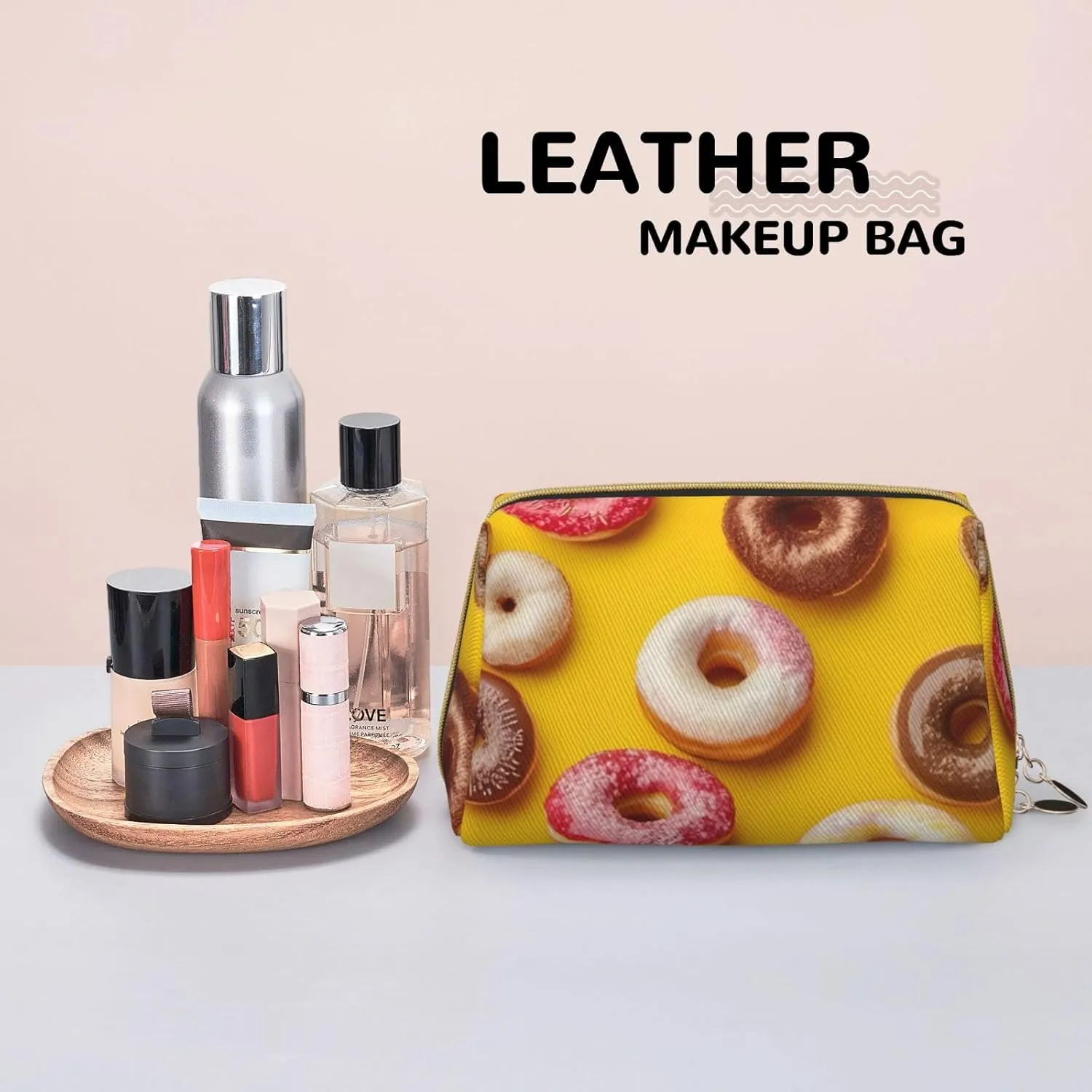 Doughnut Toiletry Pouch, Travel-Friendly Makeup Organizer For Makeup Brushes, Lipsticks